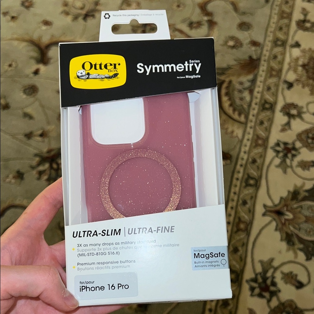 OtterBox Symmetry MagSafe Case for iPhone 16 Pro - Glitter Pink